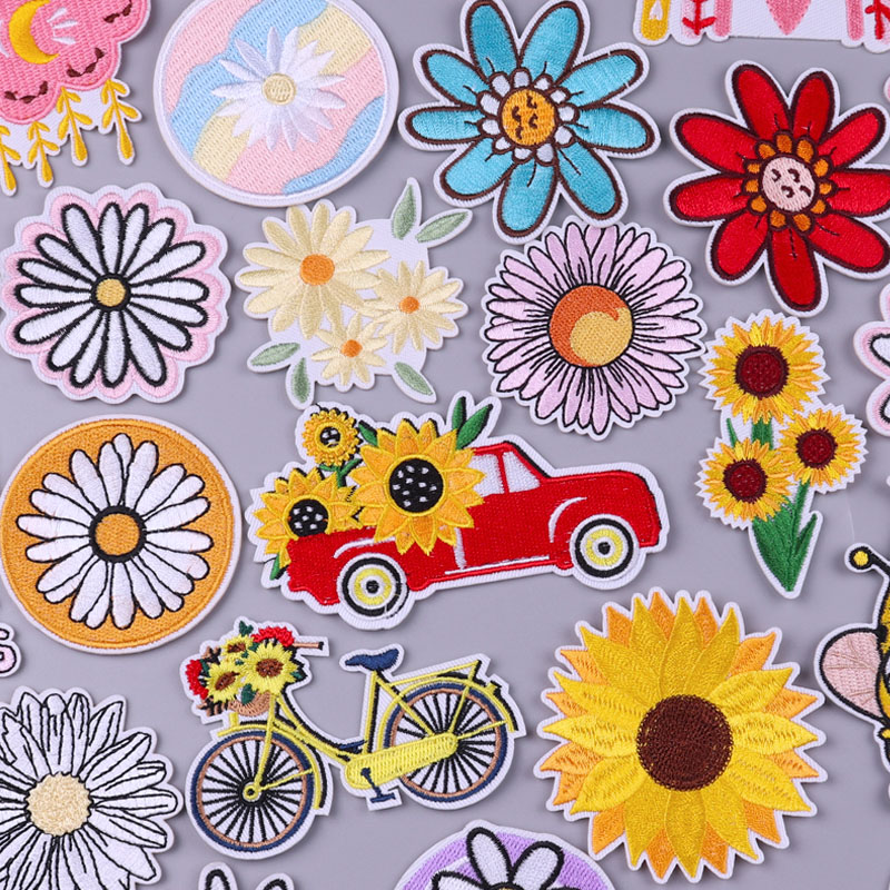 Embroidery Daisy Flower - 꽃 및 자동차 패치 데이지 해바라기