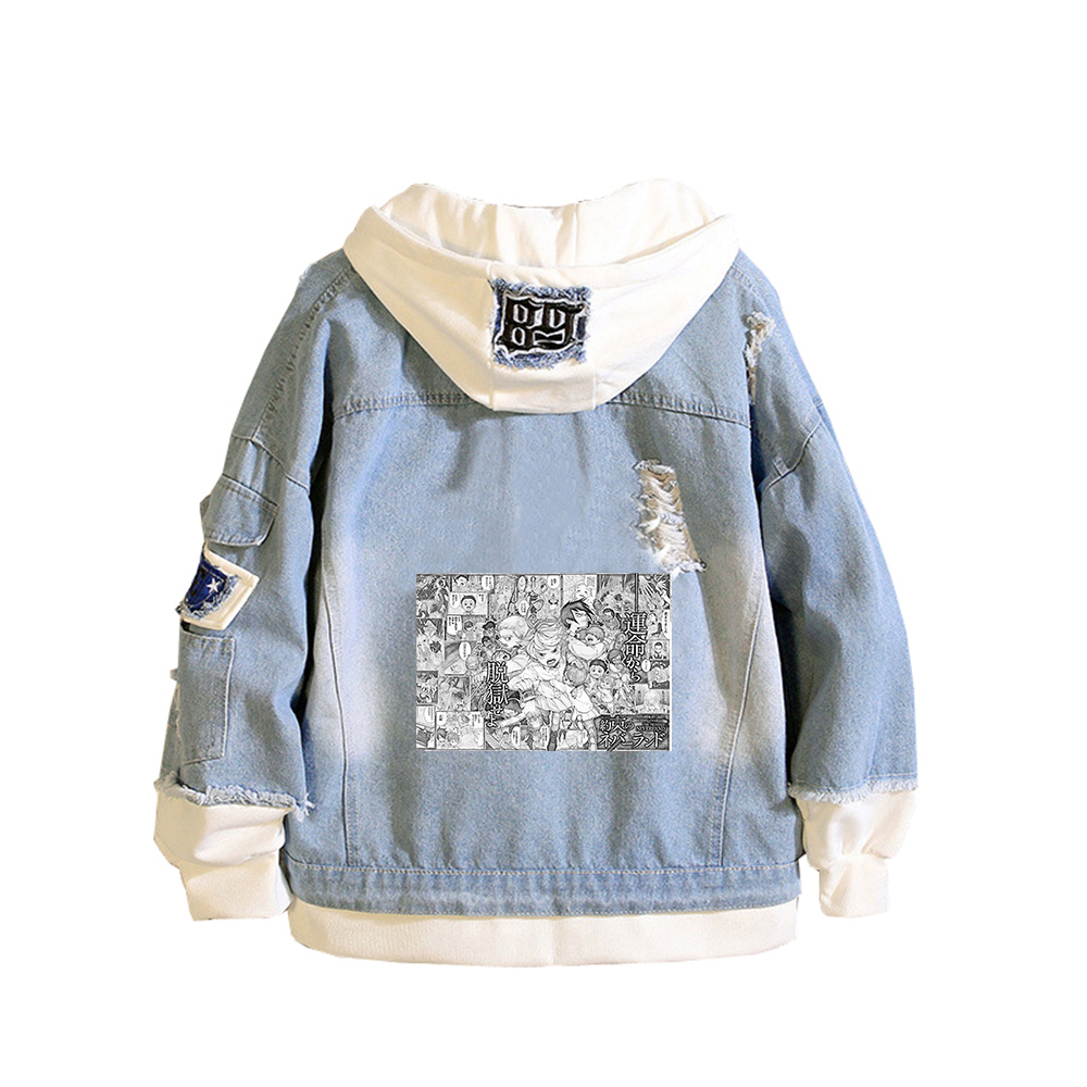 Embroidery Jacket Jeans - 약속의 네버랜드 애니메이션 청바지 재킷 레이