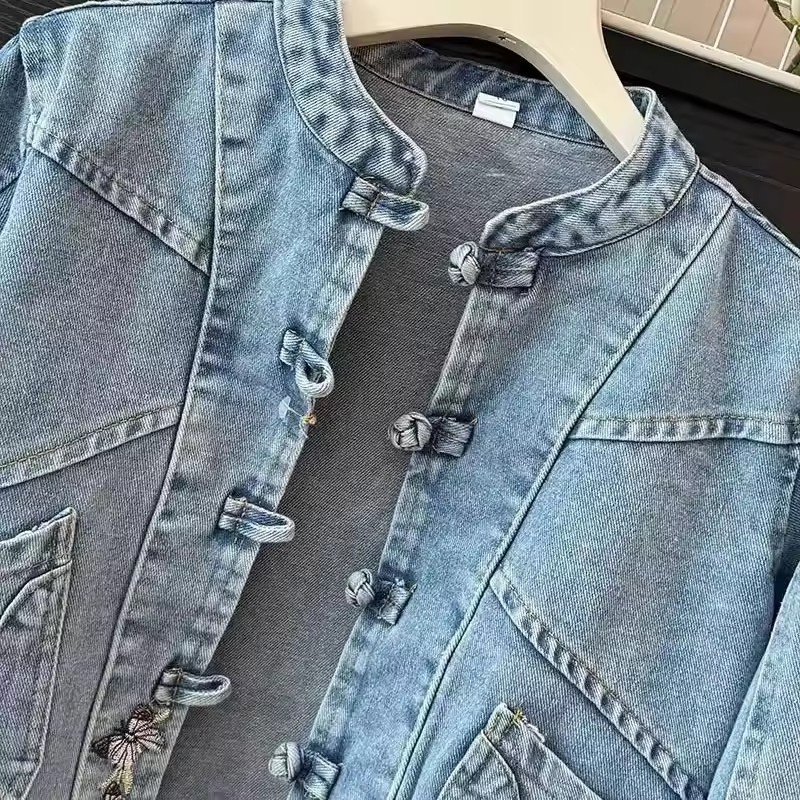 Embroidery Jacket Jeans - 2025 봄 가을 신상 데님 자켓