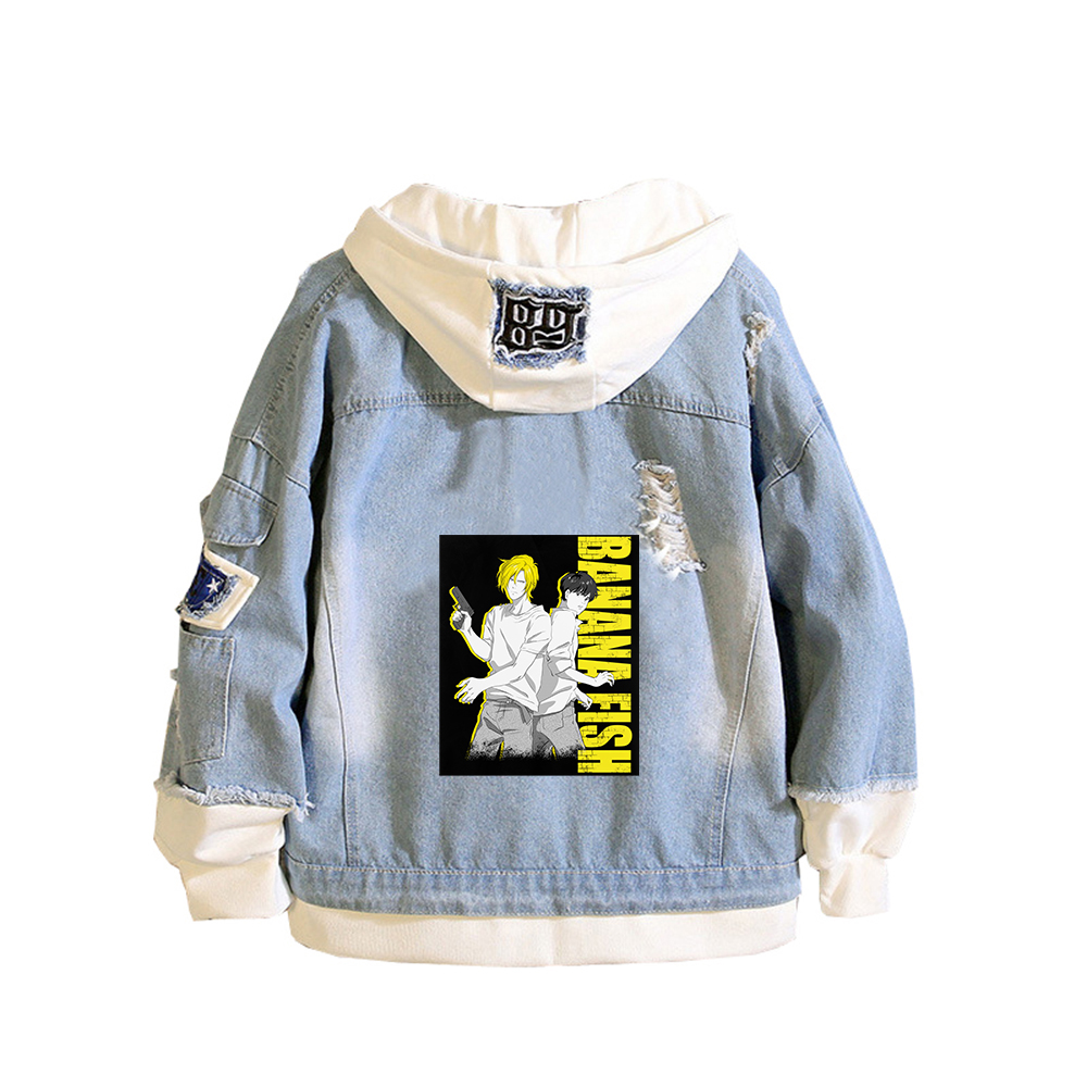 Embroidery Jacket Jeans - 바나나 피쉬 데님 자켓 애니메이션 청바지