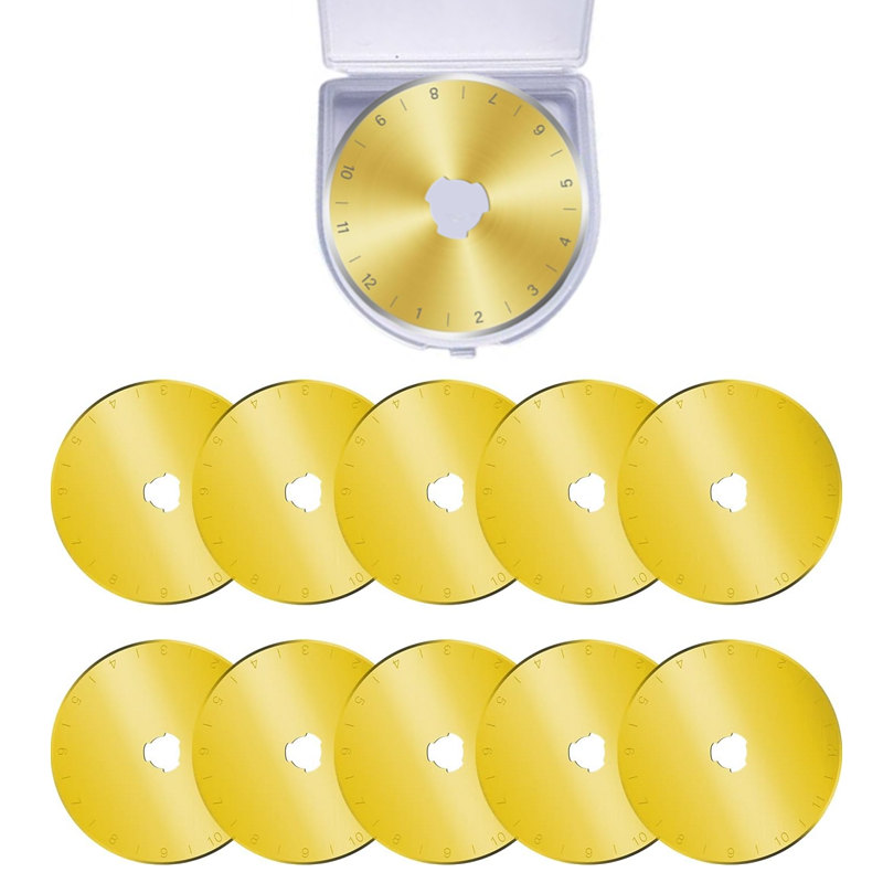 Embroidery Converter - 10pcs 티타늄 코팅 45mm 로터리 커터