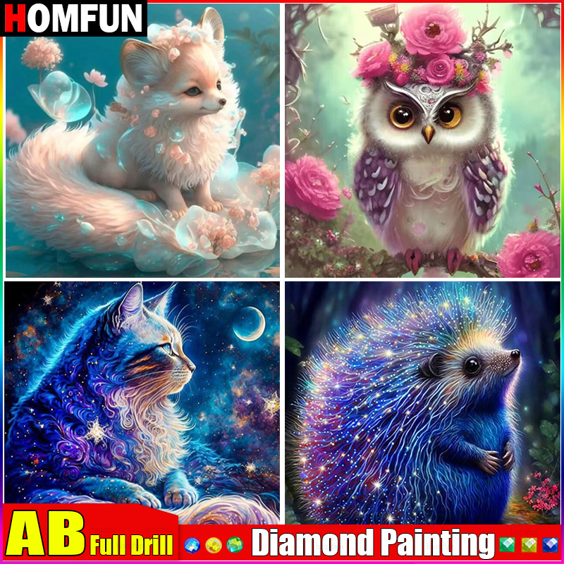 Embroidery Cross Stitch Patterns - HOMFUN AB 풀 다이아몬드 자수, 