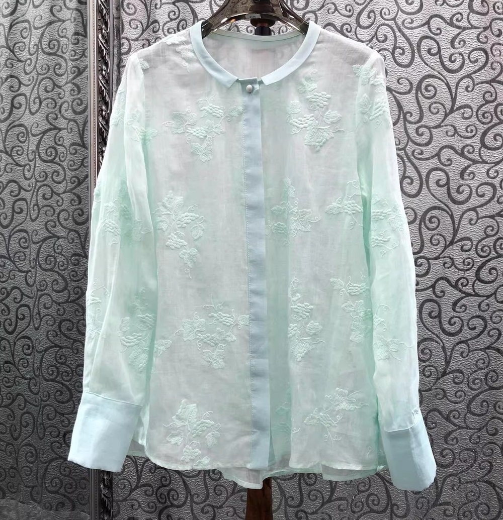 Embroidery Yellow - 최고급 새 패션 스타일 블라우스 2026