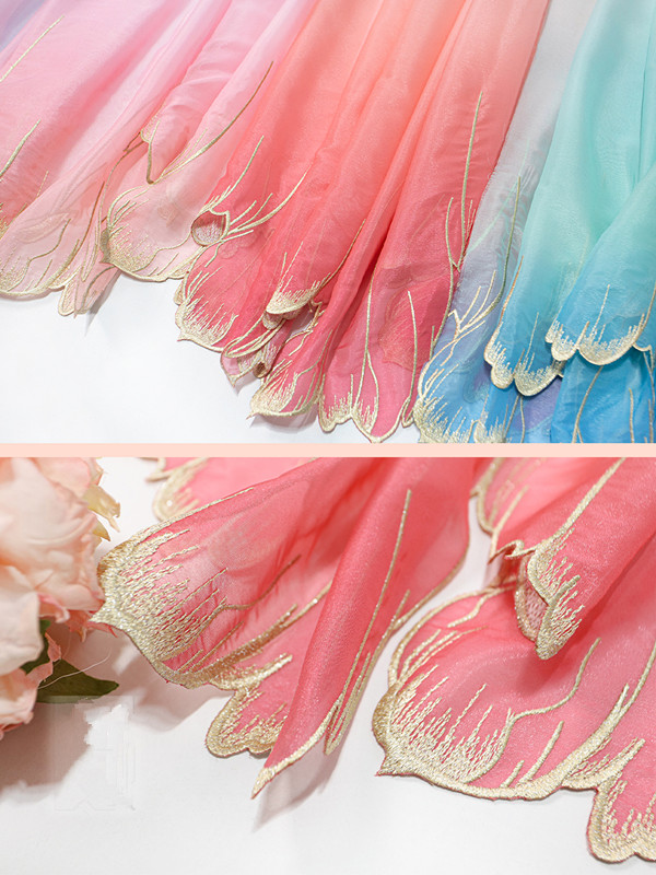 Embroidery Gradient - 자수 녹색 파란색 그라디언트 색상 부드러운