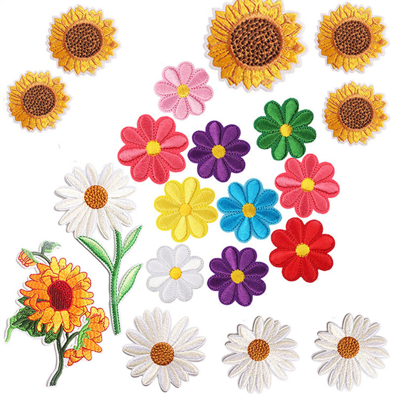 2-10개 꽃 모양 아이언 온 패치 귀여운 데이지 자수 - Embroidery Daisy Flower 리뷰 및 가격