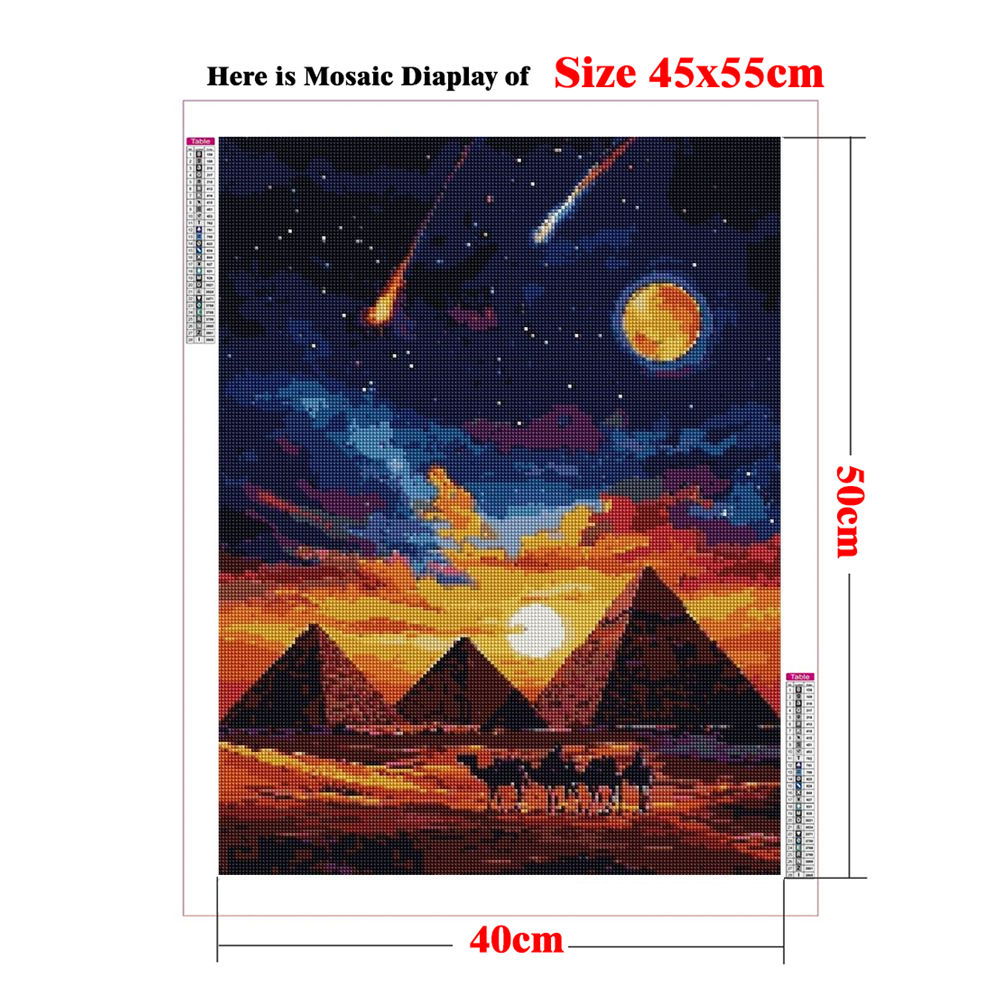 다이아몬드 페인팅 키트, 지자 대피라미드 그림, DIY - Embroidery In Egypt 리뷰 및 가격