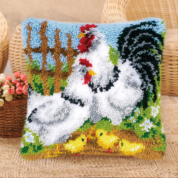 귀여운 만화 새 오리 래치 훅 키트 쿠션 세트 쿠션 베 - Printed Embroidery Kit 리뷰 및 가격