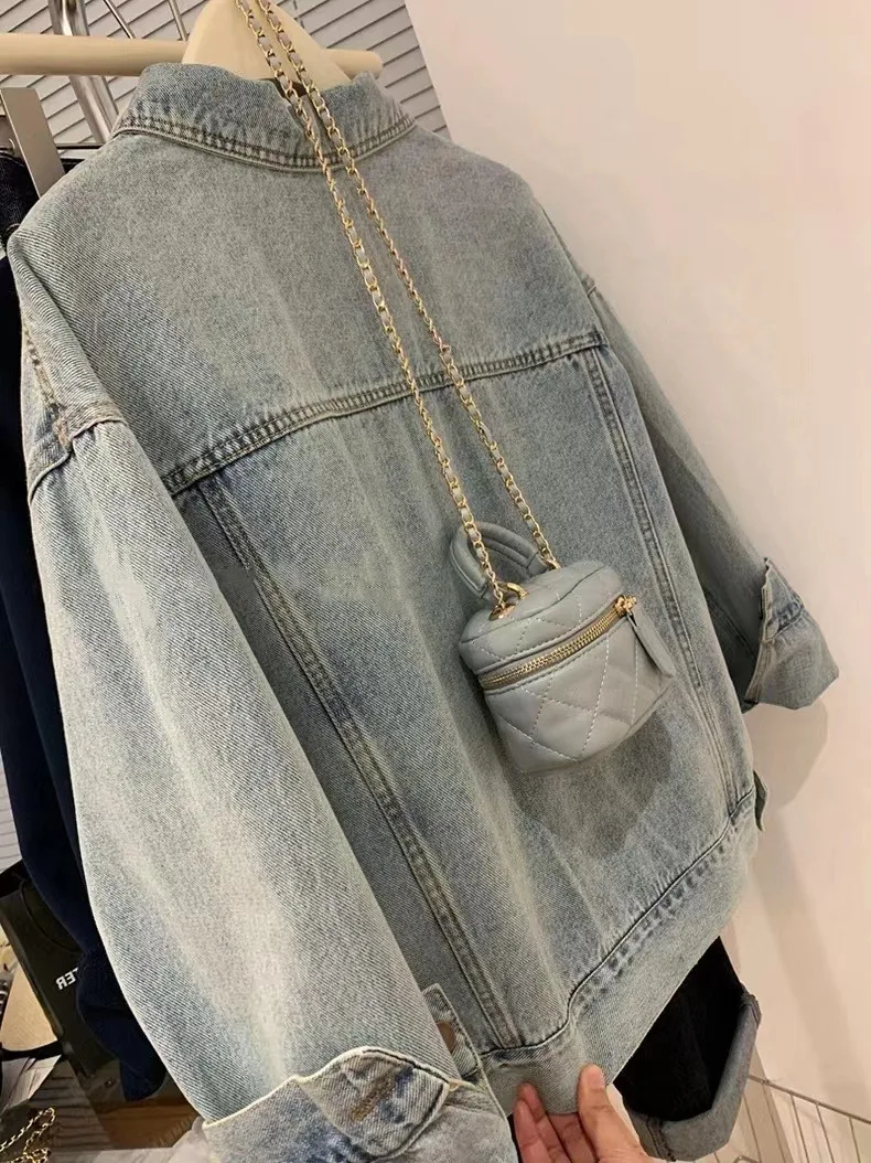 여성용 데님 코트 Y2k 용수철 가을 코튼 로파 활 청 - Embroidery Jacket Jeans 리뷰 및 가격