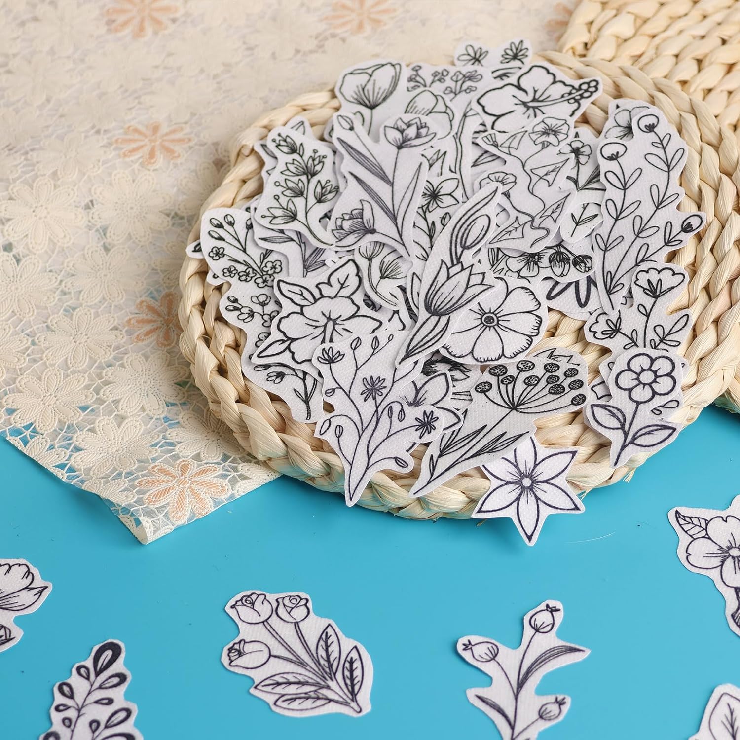 50Pcs 수용성 자수 안정제, 사전 인쇄된 꽃과 잎  - Embroidery Flower Pattern 리뷰 및 가격