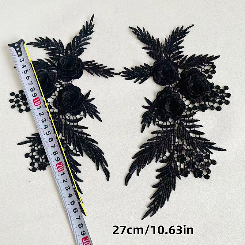 2 조각/1 쌍 자수 바느질 드레스 레이스 아플리케 꽃 - Embroidery Flower Pattern 리뷰 및 가격