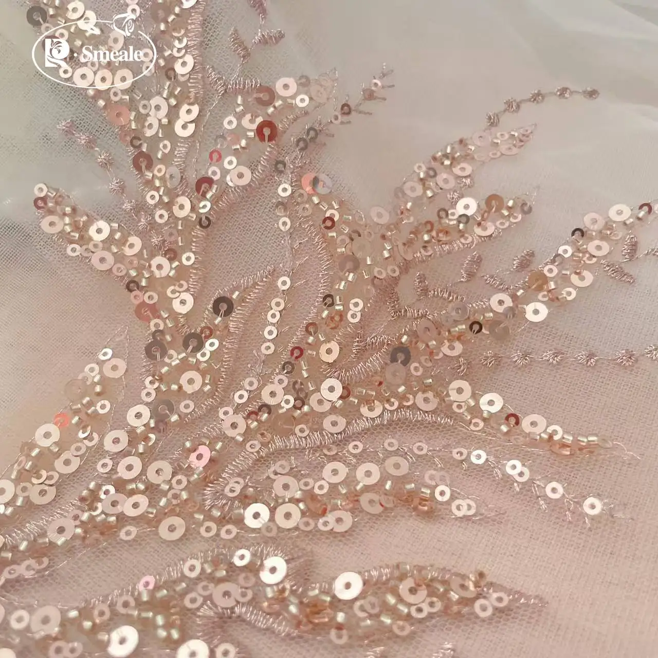 5Pair-2Pair. 로즈 골드 스팽글 튜브 비즈 자 - Embroidery Flower Pattern 리뷰 및 가격