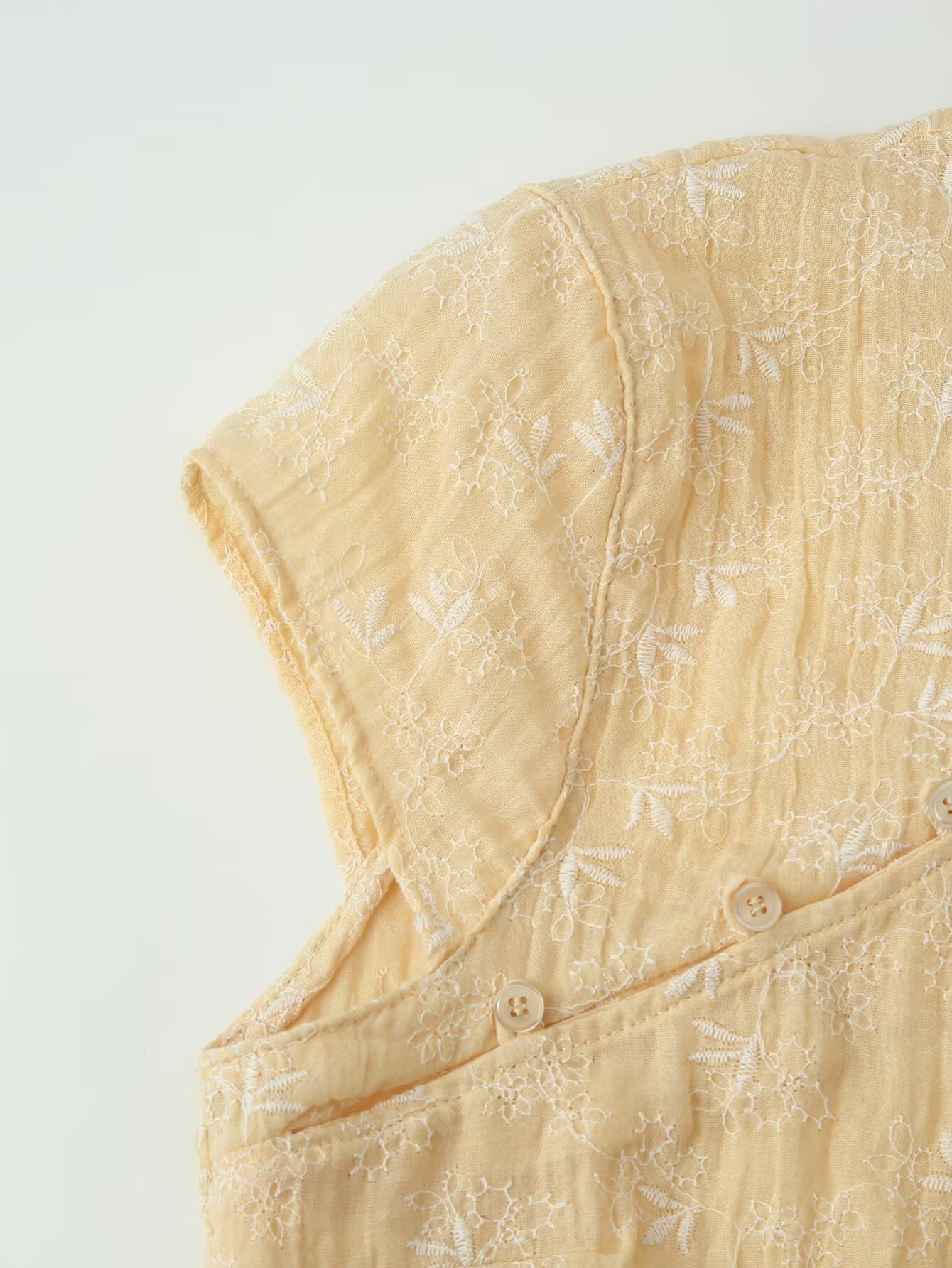 여성 노란색 꽃 자수 치파오 블라우스 만다린 칼라 반팔 - Embroidery Yellow 리뷰 및 가격