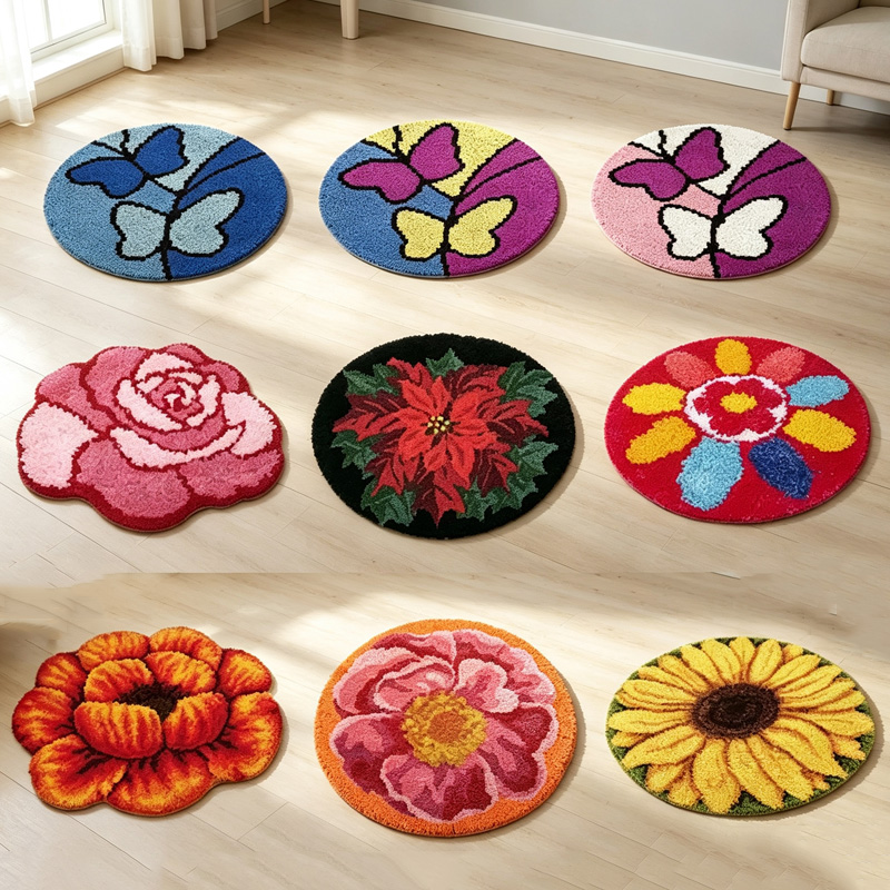 꽃무늬 카펫 래치 훅 러그 키트 DIY 공예 세그먼트  - Printed Embroidery Kit 리뷰 및 가격