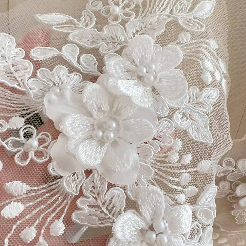2PCS=1쌍, 로프 자수 진주 레이스 3D 미러 플라 - Embroidery Flower Pattern 리뷰 및 가격
