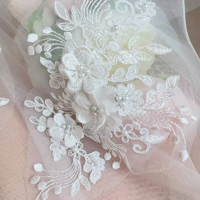 2PCS=1쌍, 로프 자수 진주 레이스 3D 미러 플라 - Embroidery Flower Pattern 리뷰 및 가격