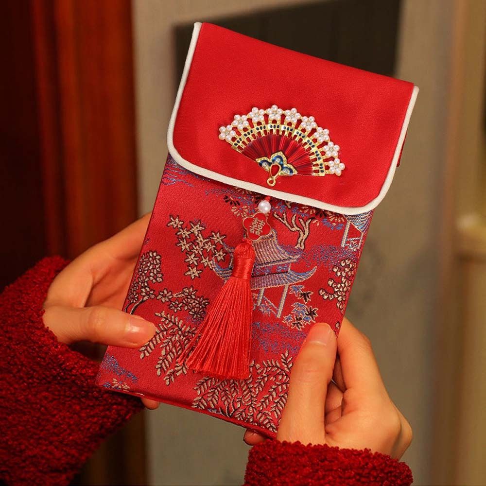 새해 축복의말이 새겨진 빨간 봉투, 설날 브로케이드 천 - Embroidery Red 리뷰 및 가격