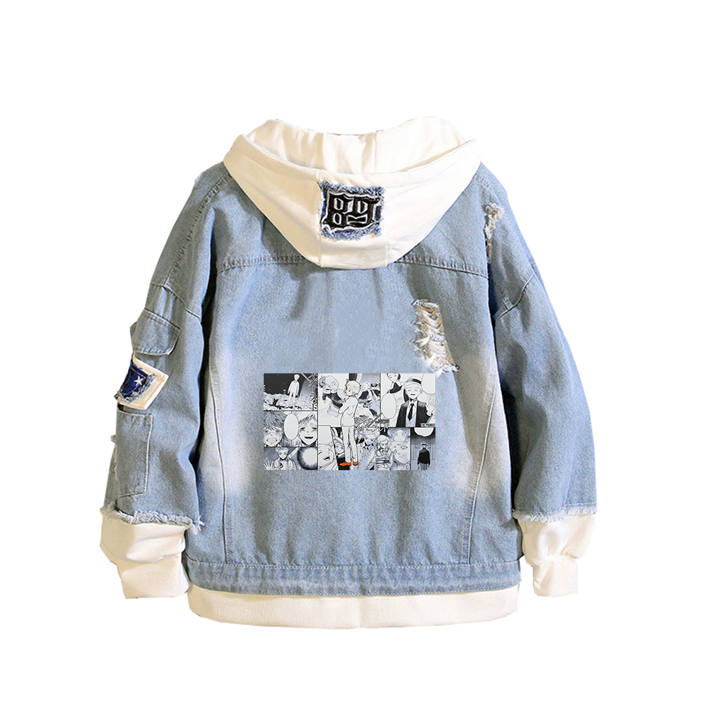 약속의 네버랜드 애니메이션 청바지 재킷 레이 노먼 만화 - Embroidery Jacket Jeans 리뷰 및 가격
