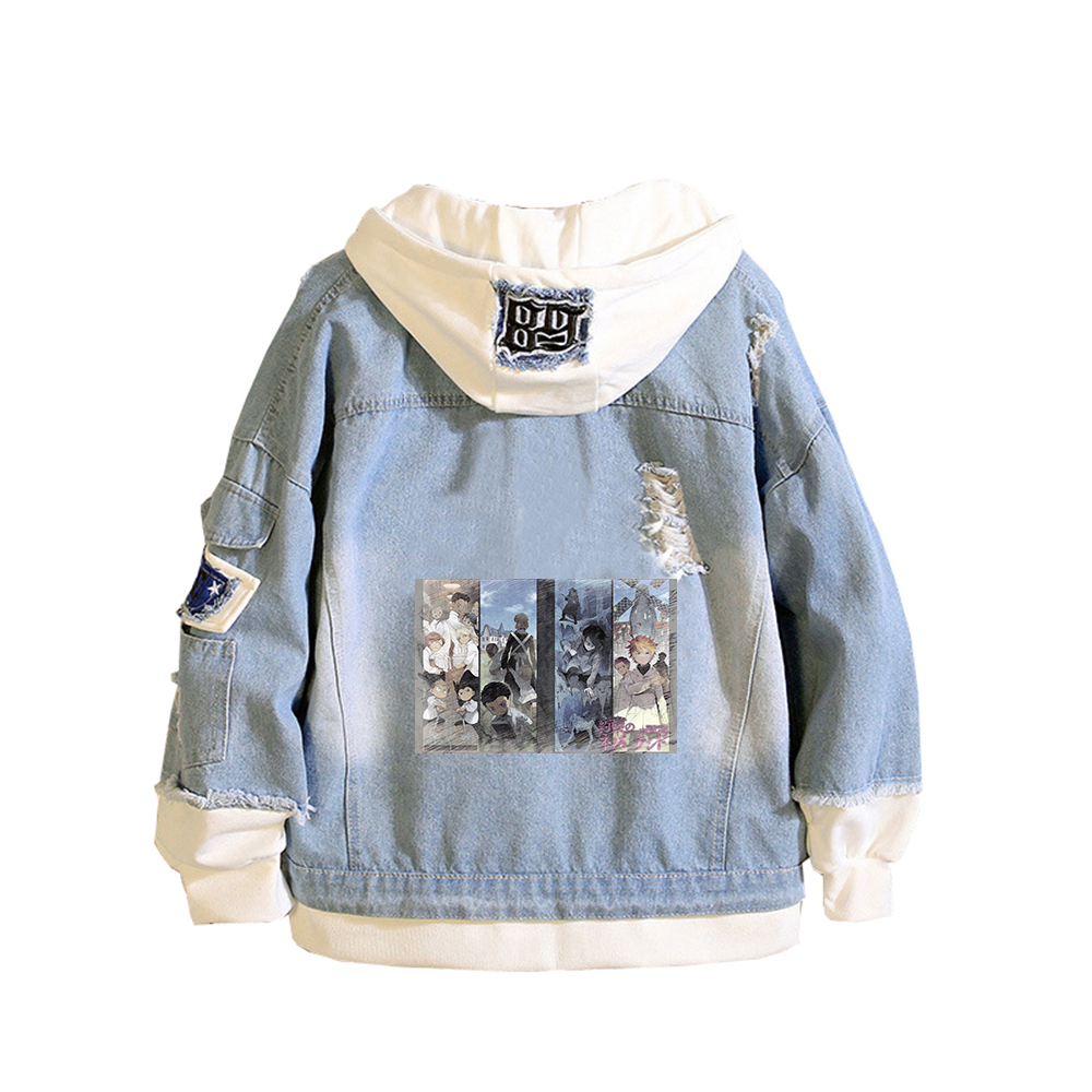 약속의 네버랜드 애니메이션 청바지 재킷 레이 노먼 만화 - Embroidery Jacket Jeans 리뷰 및 가격