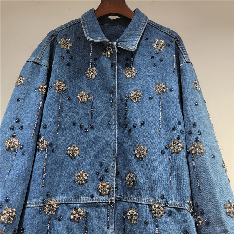 SuperAen 자수 플레어 플라워스 폴로 칼라 데님  - Embroidery Flower Pattern 리뷰 및 가격
