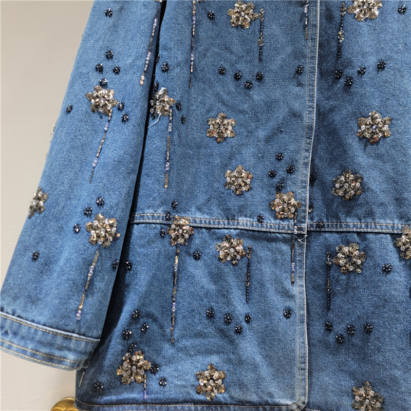 SuperAen 자수 플레어 플라워스 폴로 칼라 데님  - Embroidery Flower Pattern 리뷰 및 가격