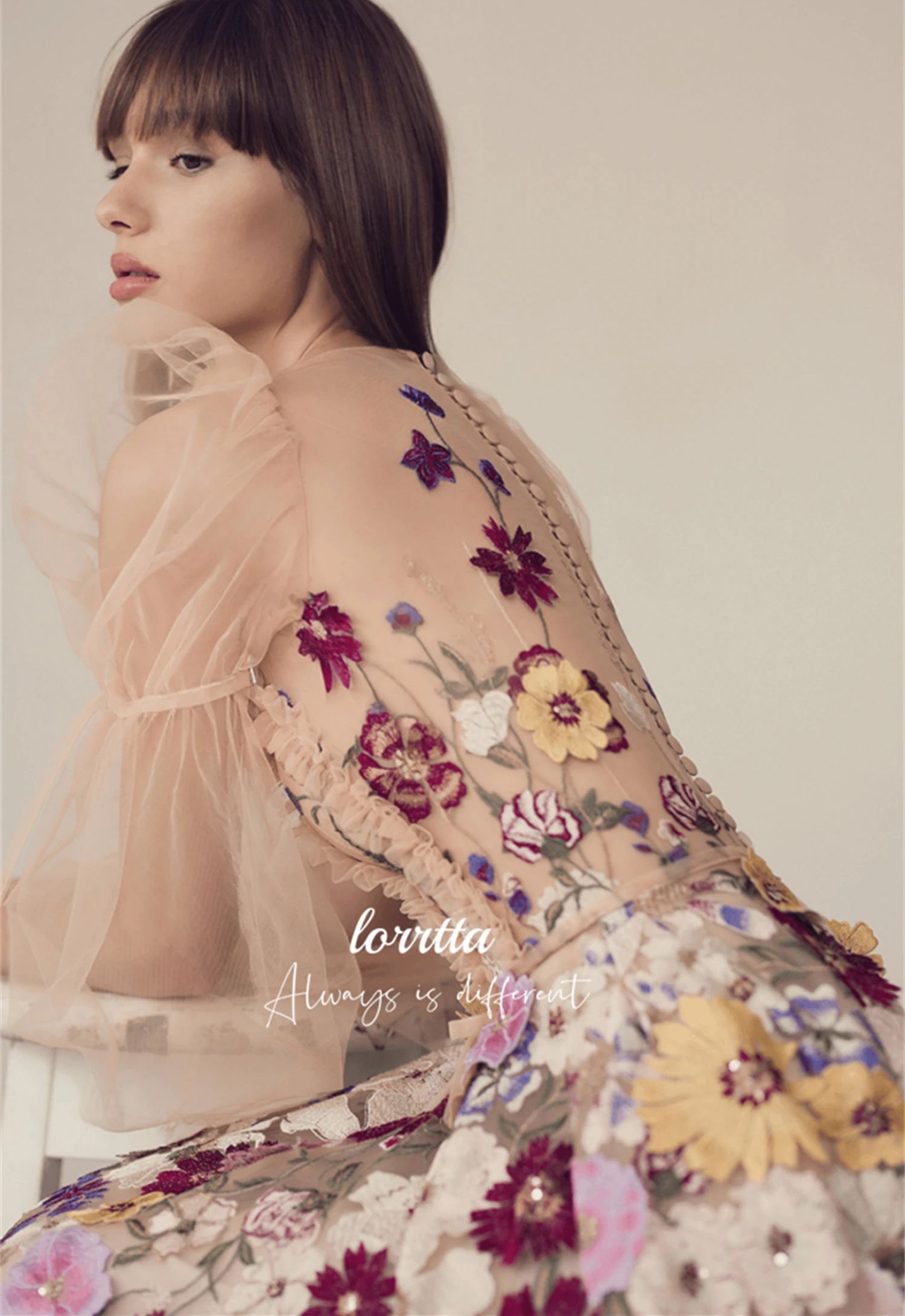 럭셔리 파티 원피스 라인 A, 이브닝 웨딩, 3D 플라 - Embroidery Abaya 리뷰 및 가격