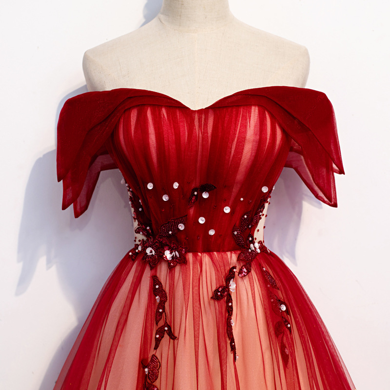신부용 스트랩 토스트 드레스 2026 신상 여름 롱 스 - Embroidery Red 리뷰 및 가격