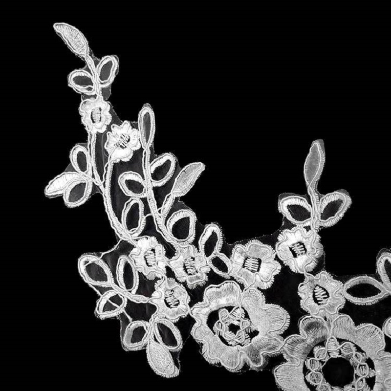 꽃 패턴에 1 쌍 자수 DIY 웨딩 레이스 액세서리 재 - Embroidery Flower Pattern 리뷰 및 가격