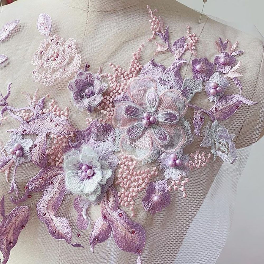 3D 꽃 페르시 레이스 직물 Applique 자수 결혼 - Embroidery Flower Pattern 리뷰 및 가격