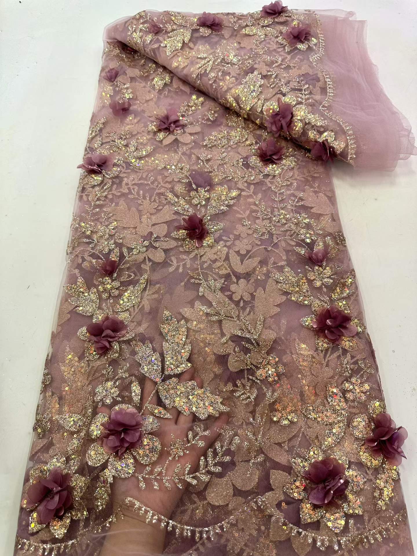 아프리카 레이스 원단 자수 스팽글 나이지리아 레이스 원 - Embroidery Flower Pattern 리뷰 및 가격