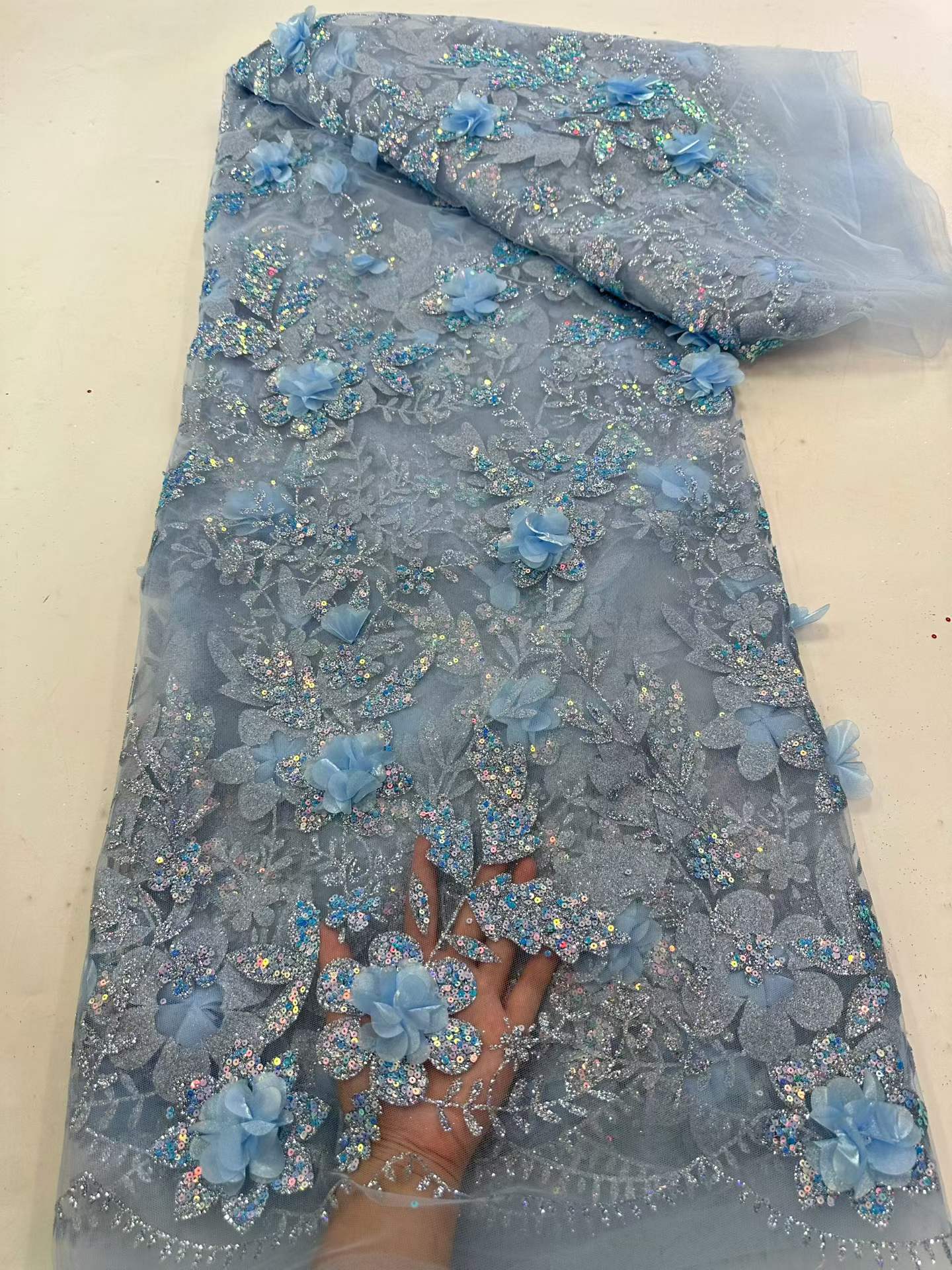 아프리카 레이스 원단 자수 스팽글 나이지리아 레이스 원 - Embroidery Flower Pattern 리뷰 및 가격