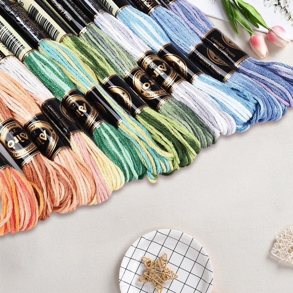 12개의 실뭉치, 105야드 크로스 스티치 자수실, 다 - Embroidery Gradient 리뷰 및 가격
