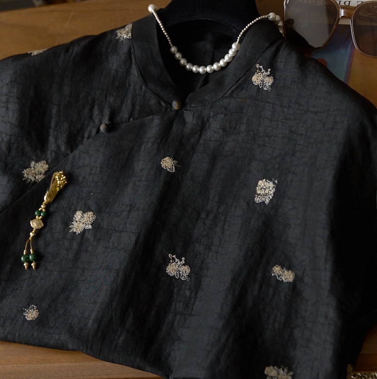 새로운 여성 캐주얼 스타일 클라우드 실크 크랙 패턴 꽃 - Embroidery Flower Pattern 리뷰 및 가격