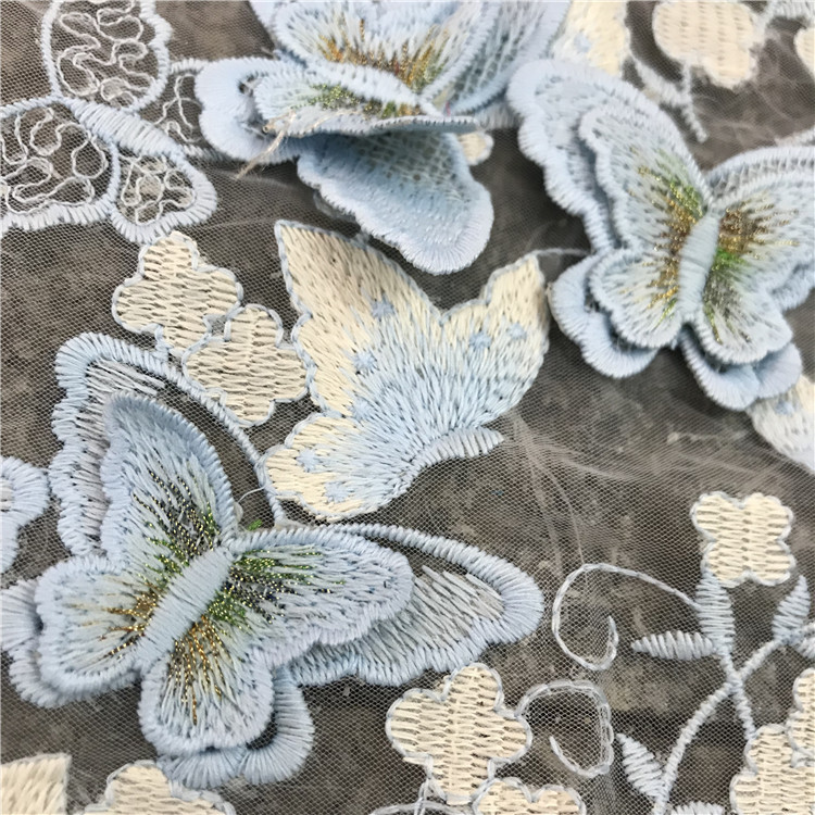 130cm 폭의 고급 3D 나비 자수 밀크 실크 레이스 - Embroidery Abaya 리뷰 및 가격