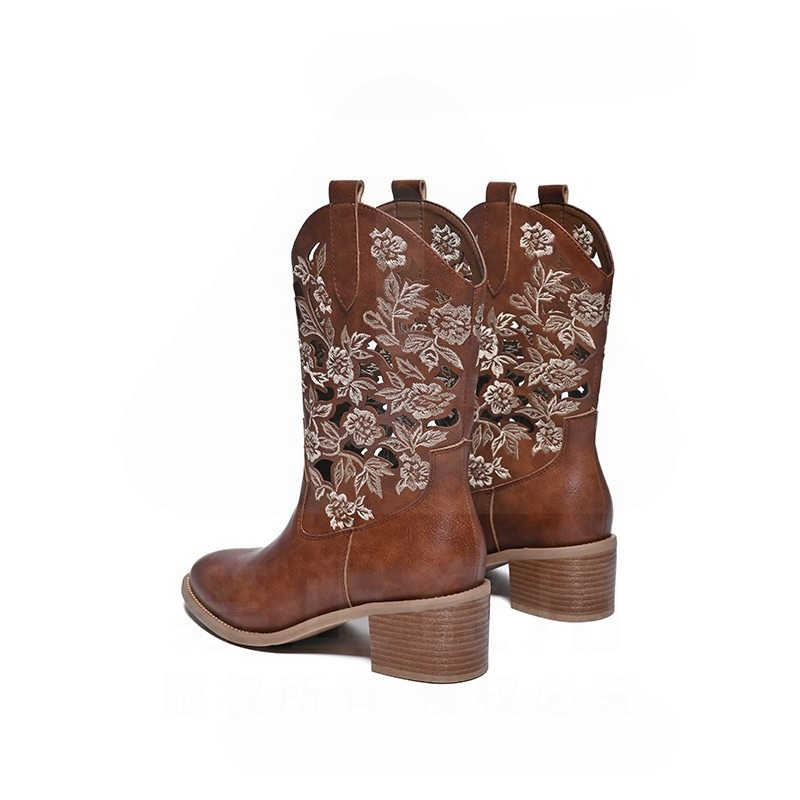 레트로 여성 신발 여성을위한 절묘한 정품 가죽 카우보이 - Embroidery Designer 리뷰 및 가격