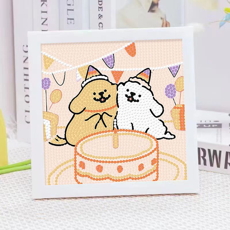 만화 라인 강아지 크리스탈 다이아몬드 프레임 장식 그림 - Embroidery Gift Ideas 리뷰 및 가격