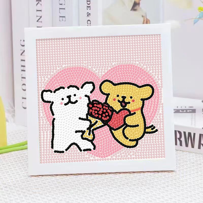 만화 라인 강아지 크리스탈 다이아몬드 프레임 장식 그림 - Embroidery Gift Ideas 리뷰 및 가격