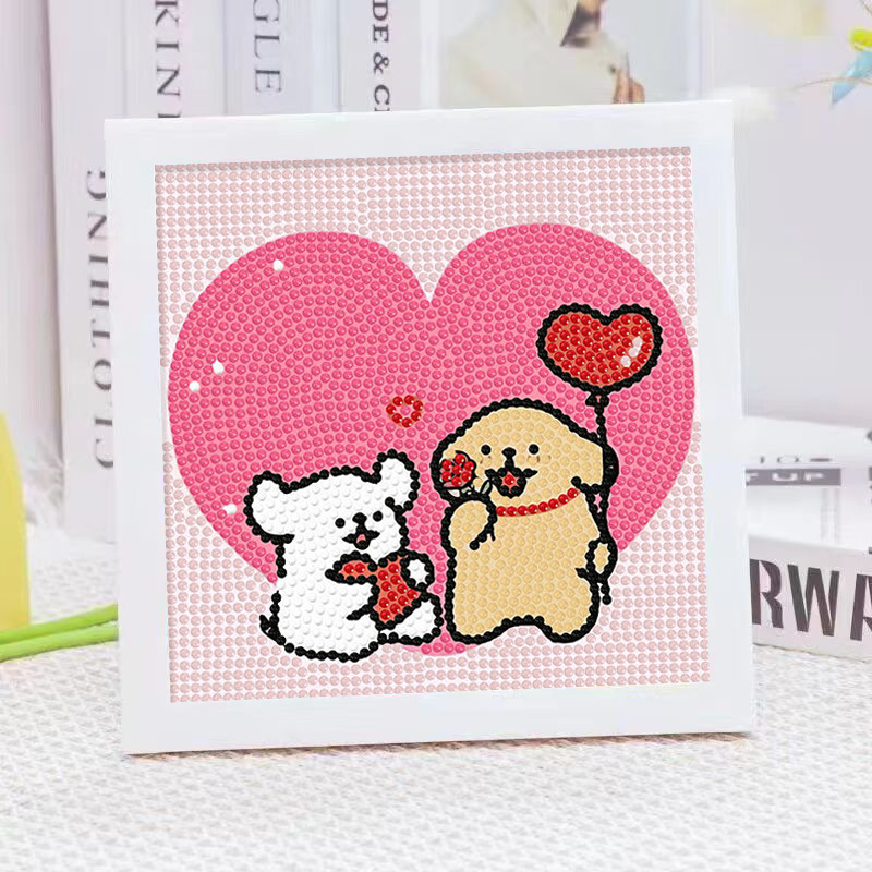 만화 라인 강아지 크리스탈 다이아몬드 프레임 장식 그림 - Embroidery Gift Ideas 리뷰 및 가격