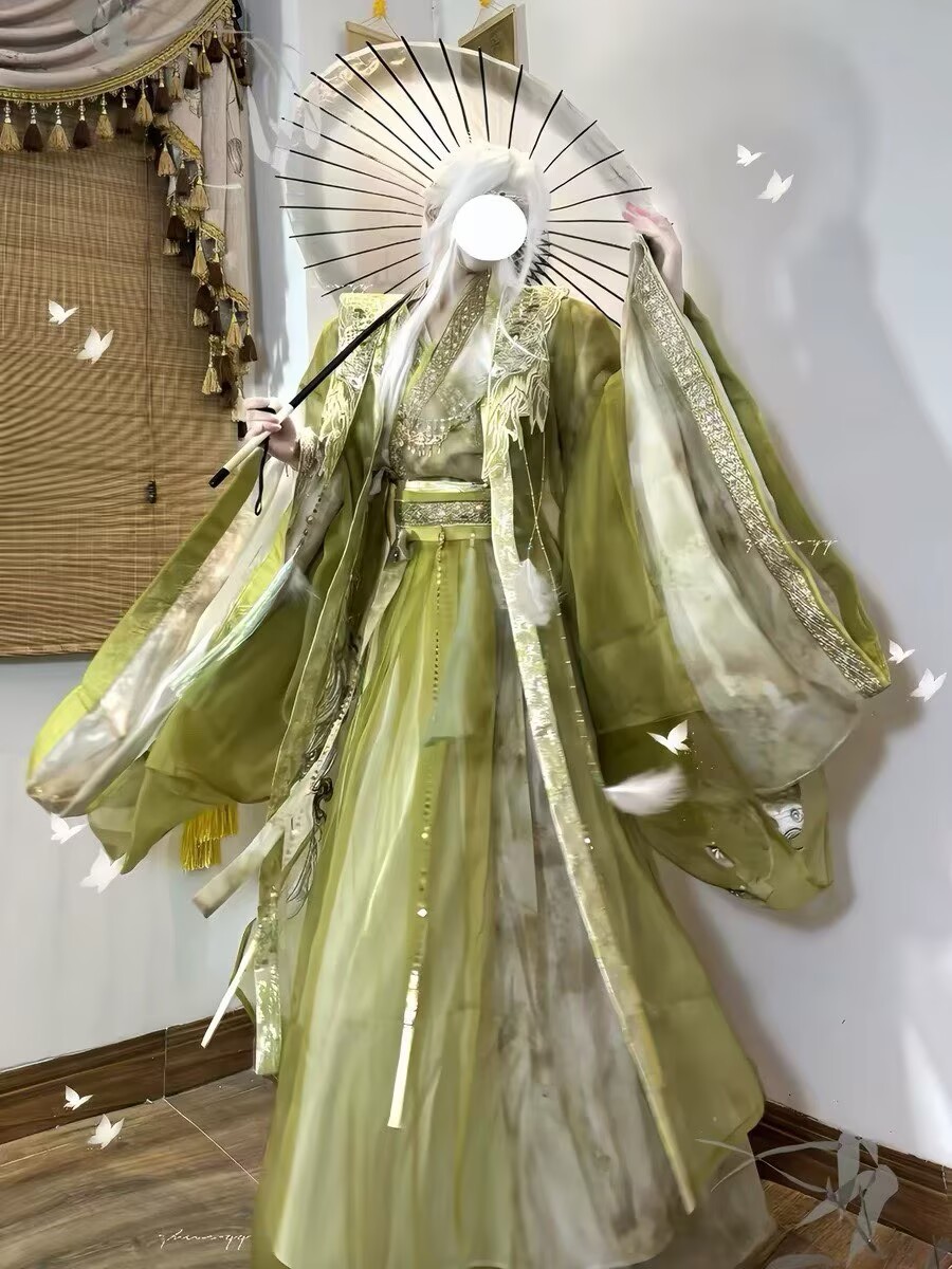 Wuxia Swordsman Hanfu 복장 남성 그라 - Embroidery Gradient 리뷰 및 가격