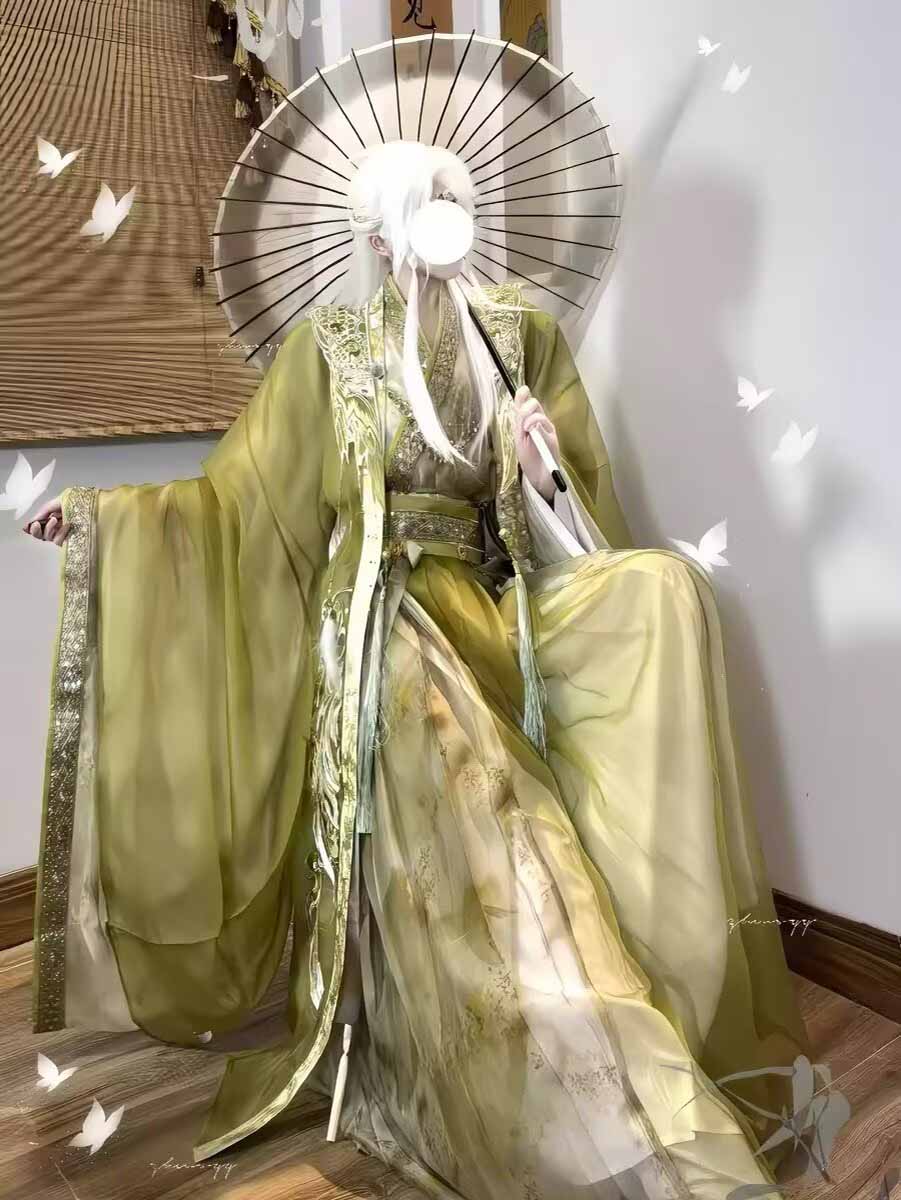 Wuxia Swordsman Hanfu 복장 남성 그라 - Embroidery Gradient 리뷰 및 가격