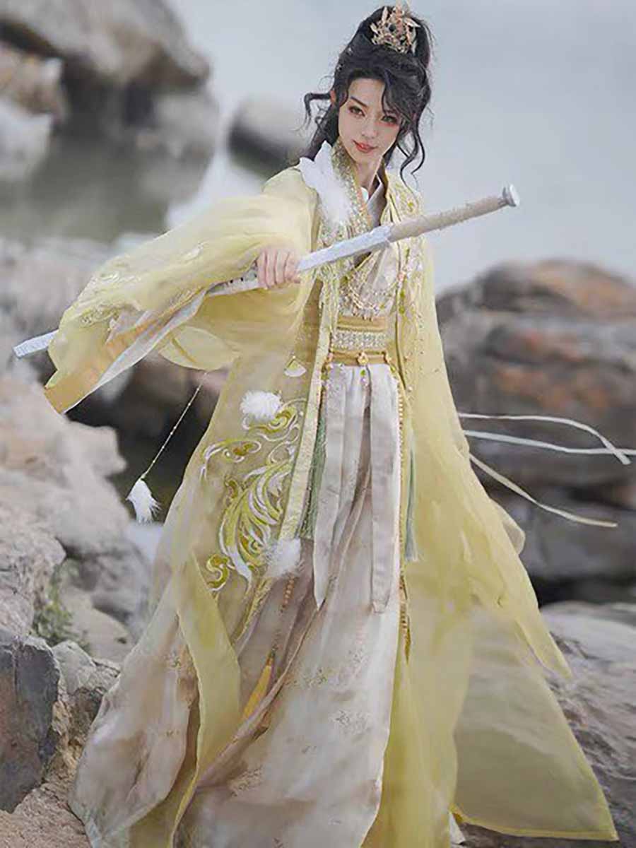 Wuxia Swordsman Hanfu 복장 남성 그라 - Embroidery Gradient 리뷰 및 가격