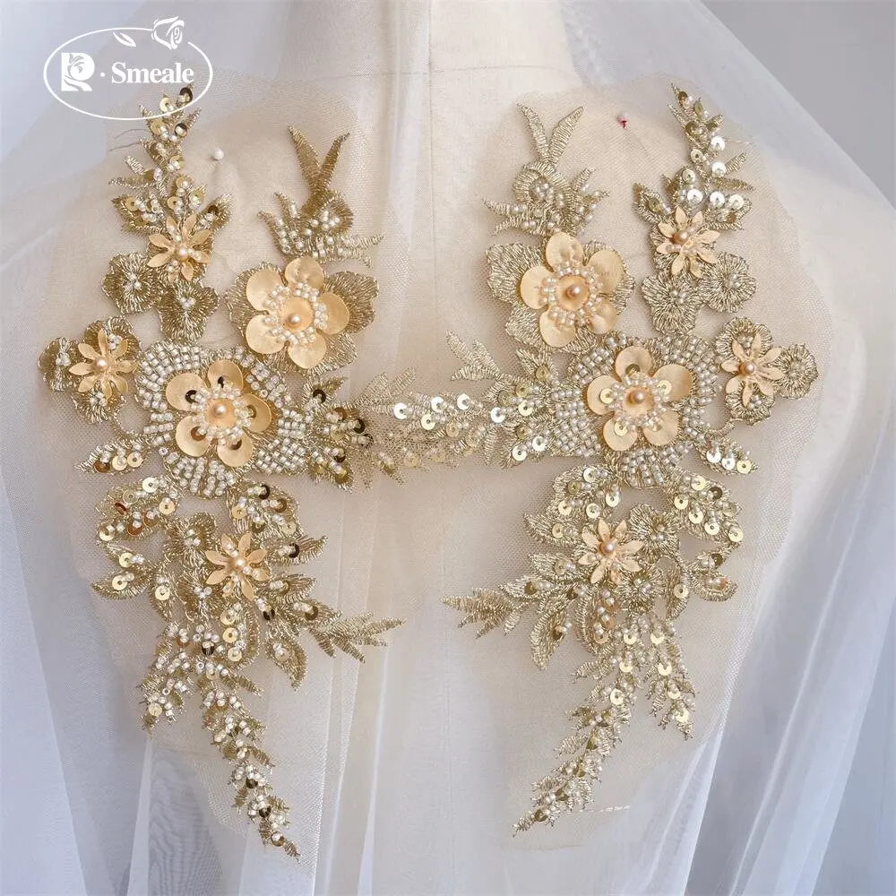 2개/1쌍 신상품 12색 스팽글 튜브 비즈 자수 레이스 - Embroidery Flower Pattern 리뷰 및 가격