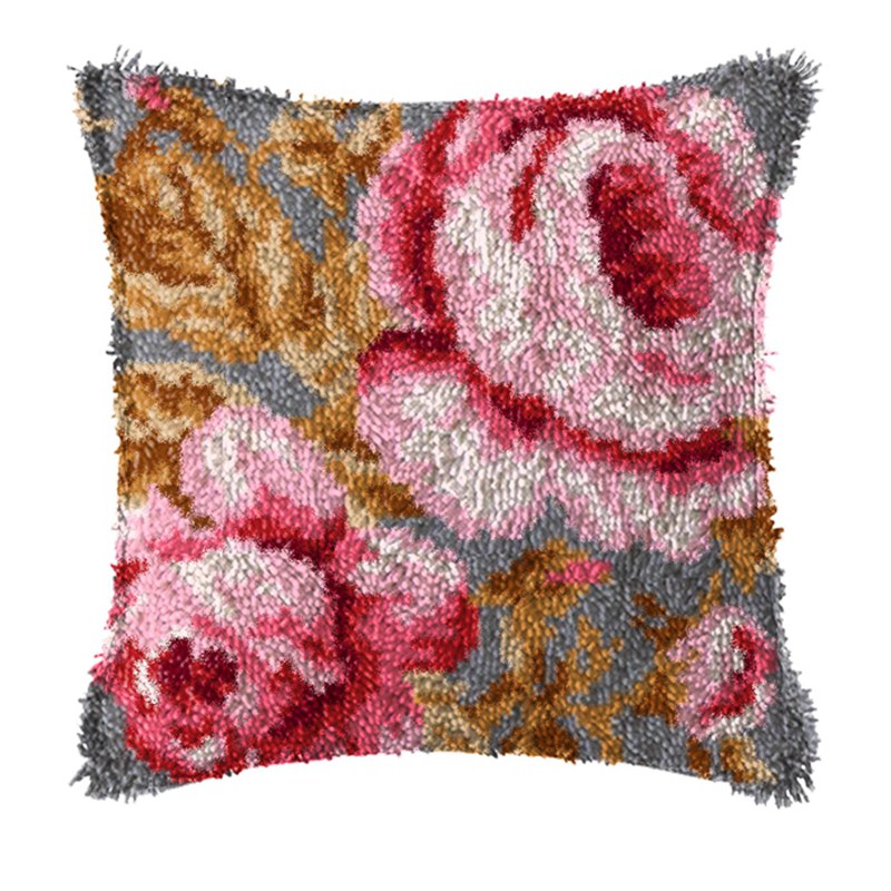 꽃 식물 래치 후크 키트, 매듭 베개 패키지, 만화 자 - Printed Embroidery Kit 리뷰 및 가격