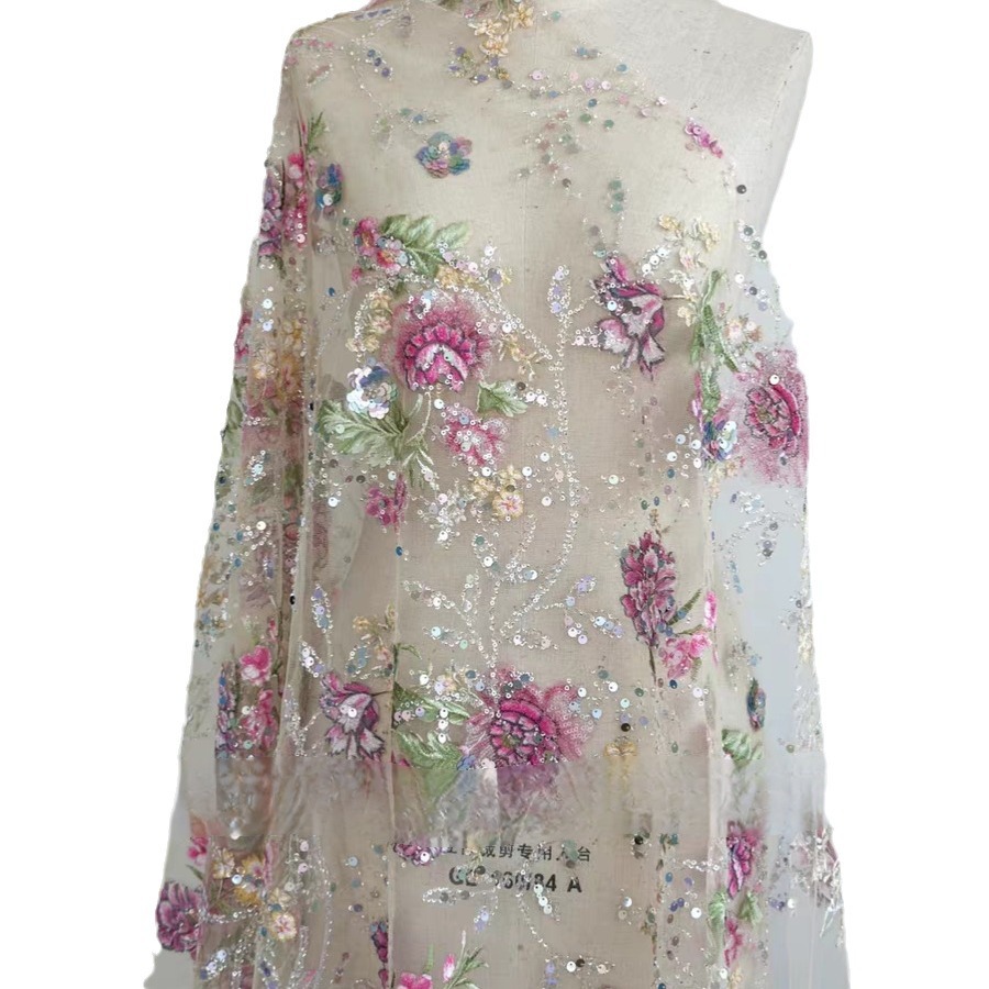 1M 120Cm 와이드 럭셔리 비즈 레이스 원단 3D  - Embroidery Abaya 리뷰 및 가격