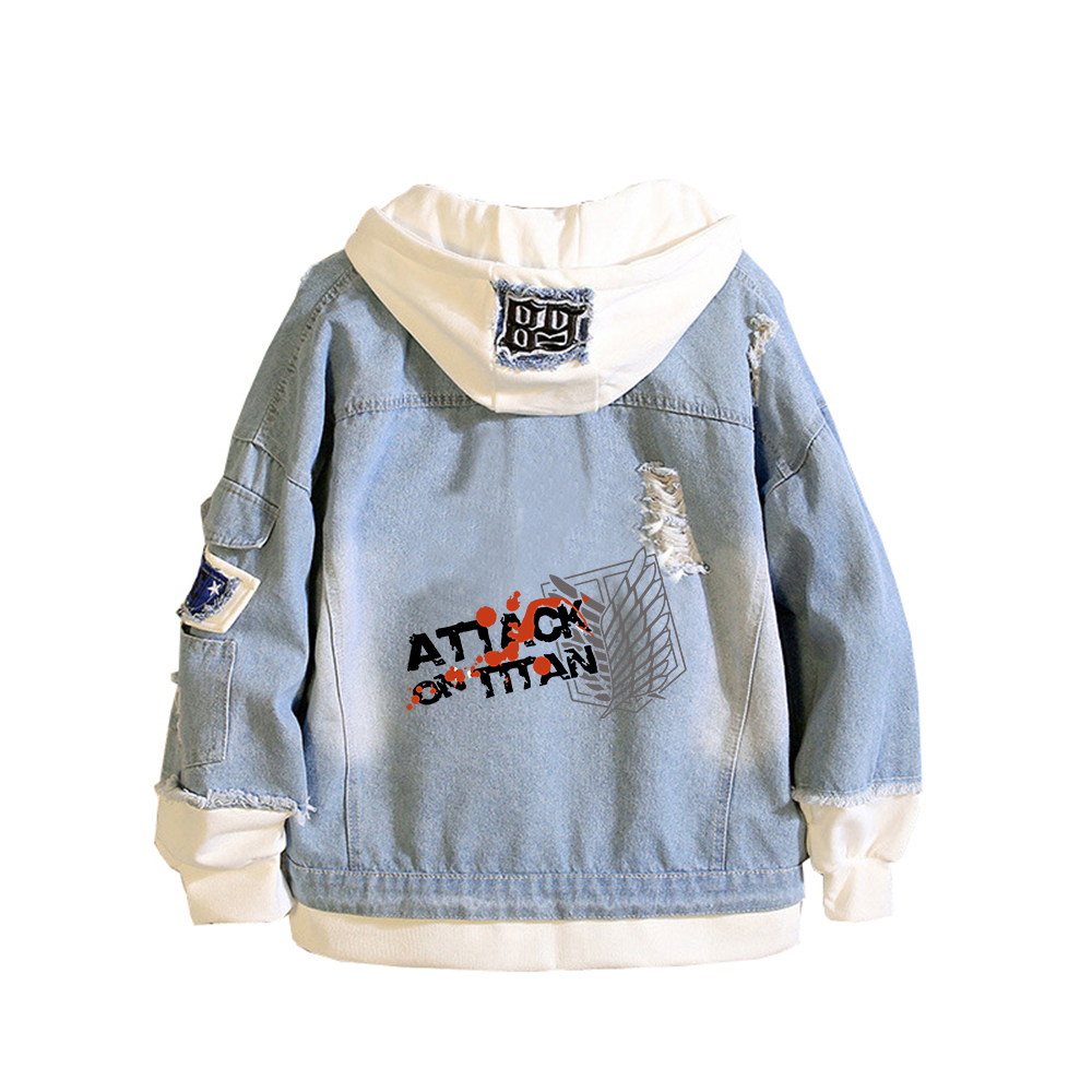 타이탄에 대한 공격 애니메이션 데님 재킷 스카우트 레기 - Embroidery Jacket Jeans 리뷰 및 가격