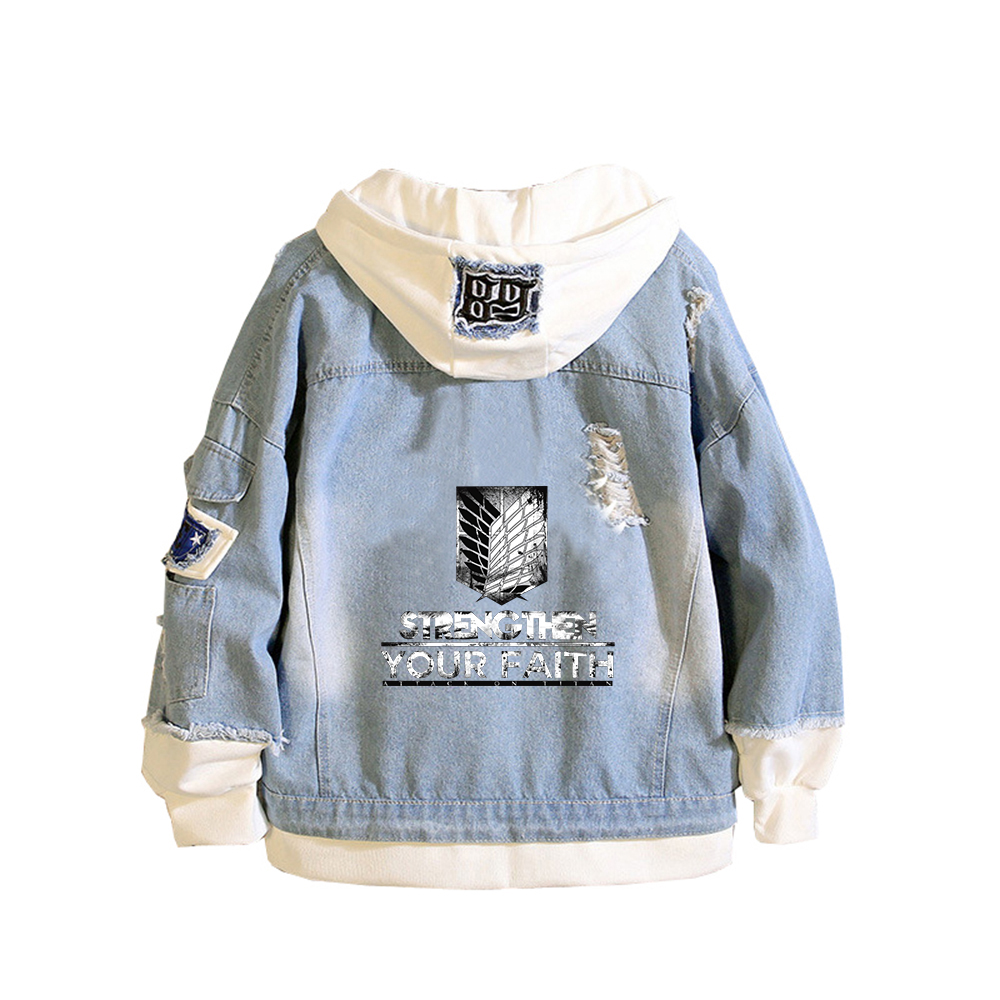 타이탄에 대한 공격 애니메이션 데님 재킷 스카우트 레기 - Embroidery Jacket Jeans 리뷰 및 가격