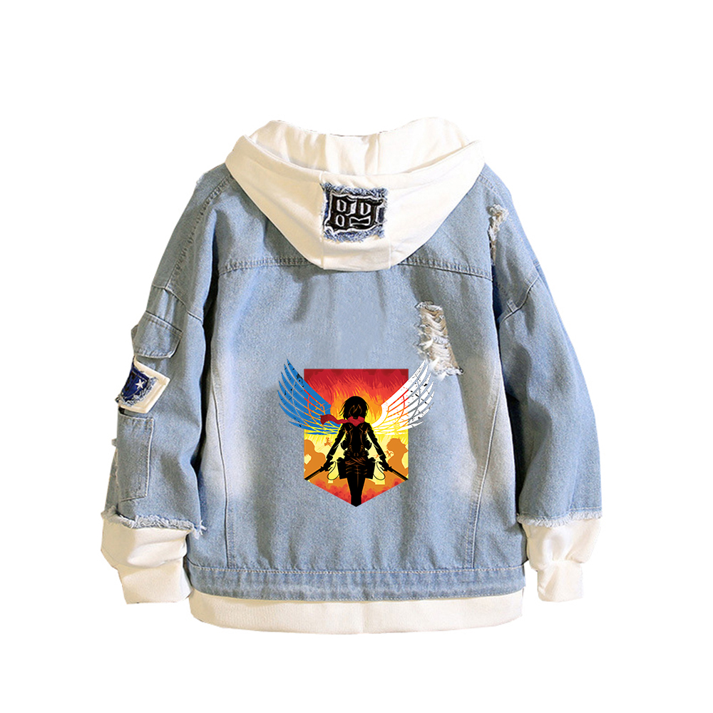 타이탄에 대한 공격 애니메이션 데님 재킷 스카우트 레기 - Embroidery Jacket Jeans 리뷰 및 가격
