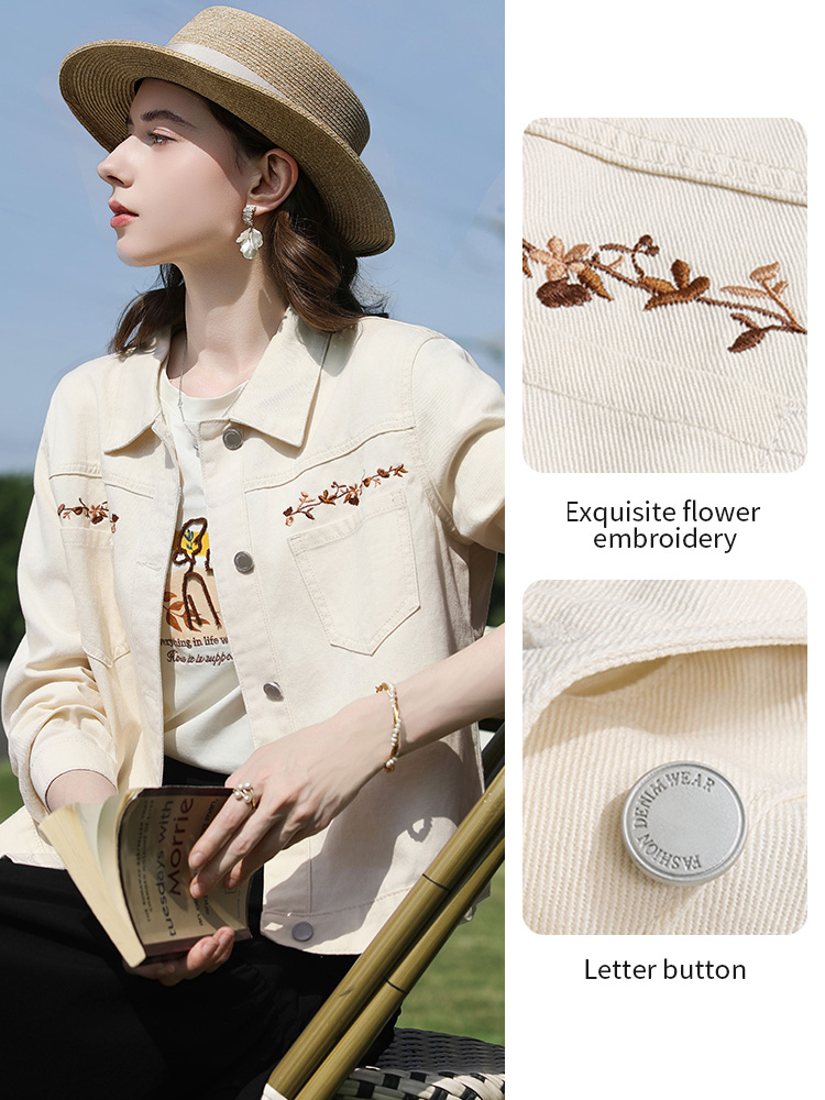 I BELIEVE YOU 여성용 100 코튼 베이지 살 - Embroidery Jacket Jeans 리뷰 및 가격