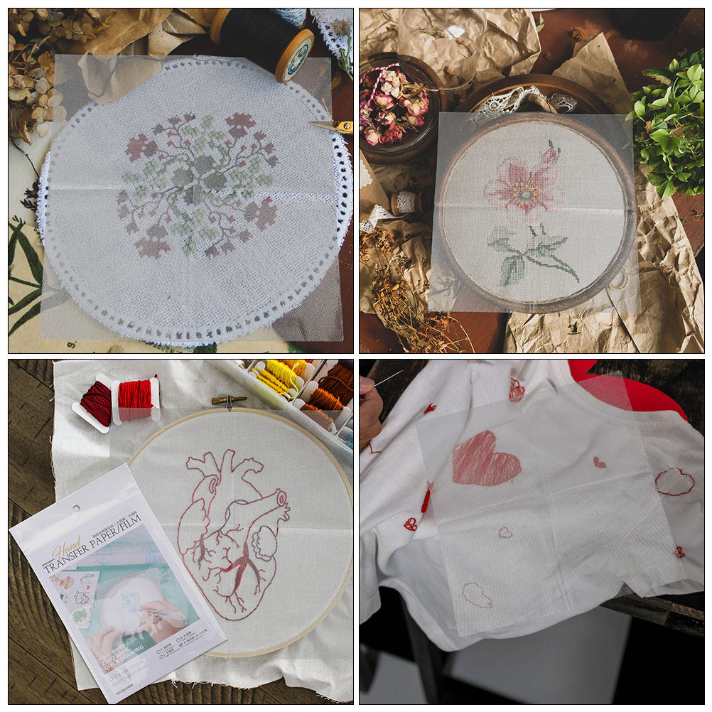 8Pcs 수용성 자수 전사지 세트 티셔츠 신발 의류 자 - Embroidery Paper 리뷰 및 가격