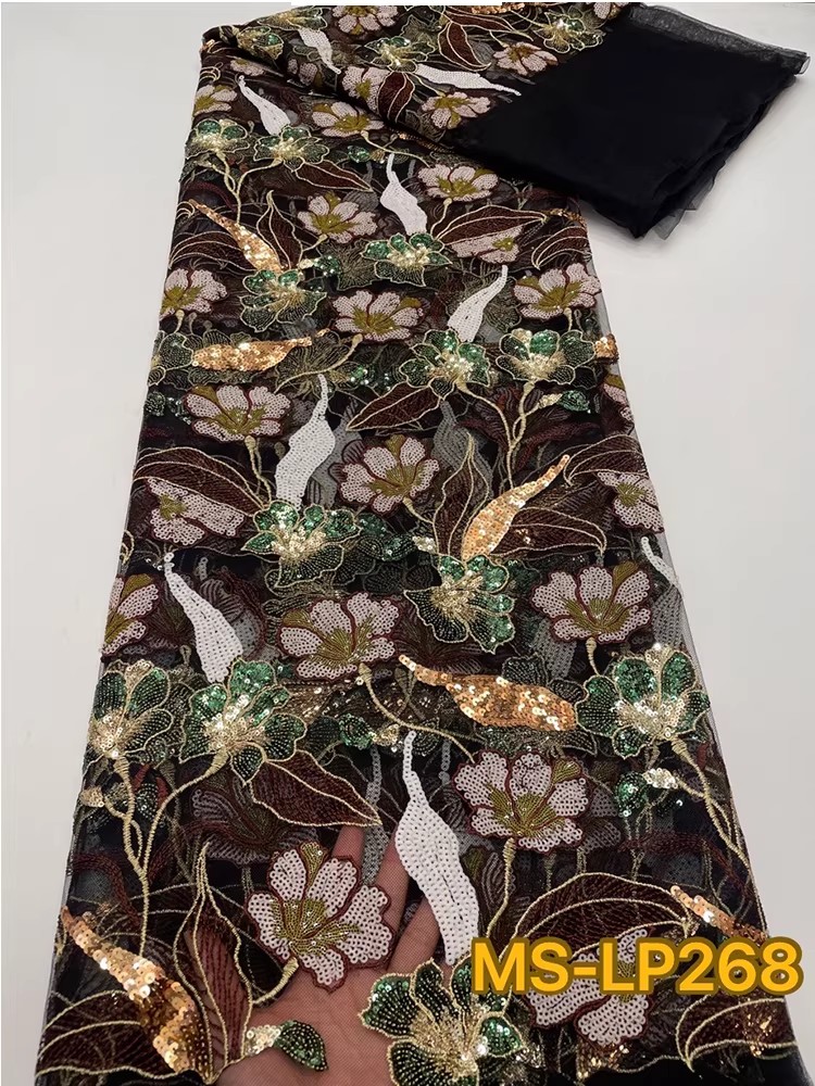 1야드 고급스러운 투톤 비즈 꽃 스팽글 자수 원단 드레 - Embroidery Flower Pattern 리뷰 및 가격