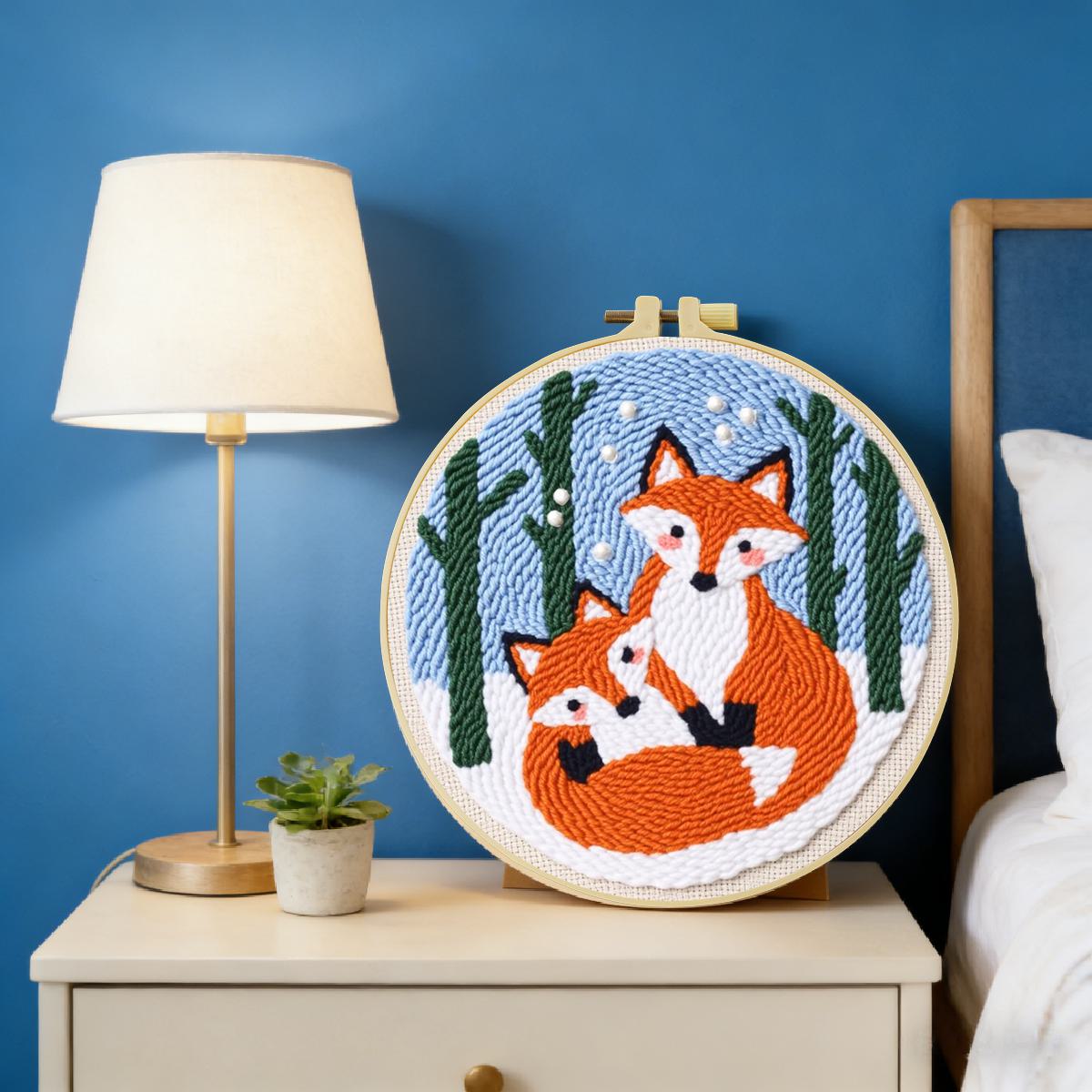 20X20CM/7.87인치 동물 - 여우 펀치 니들 자 - Printed Embroidery Kit 리뷰 및 가격
